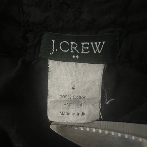 J Crew Black Eyelet mini dress high neck women’s size 4 100% cotton - Picture 7 of 7